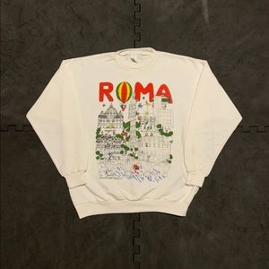 Vintage 90s Italian Roma Art Crewneck